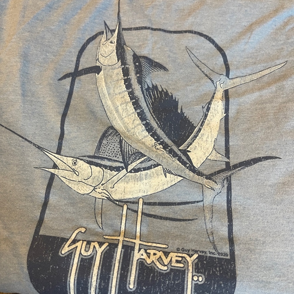 Guy Harvey Heather blue long sleeve s/p